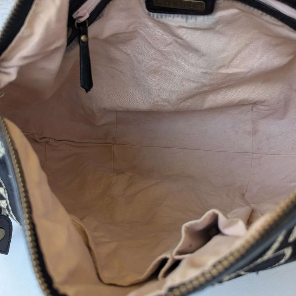Isabella Fiore Black and Cream Shoulder Bag - Picture 12 of 14